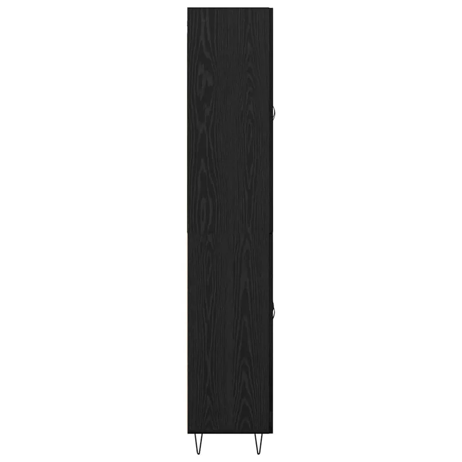 Haut Armoire 2 pcs Chêne noir Bois d'ingénierie et verre - 9