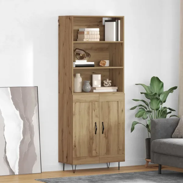 Haut Armoire 2 pcs Chêne artisanal 69,5 x 34 x 180 cm