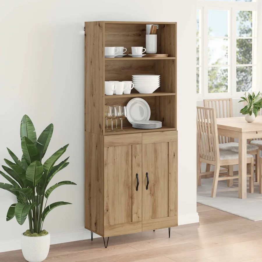 Haut Armoire 2 pcs Chêne artisanal 69,5 x 34 x 180 cm - 4