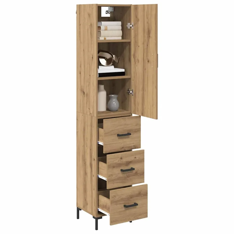 Haut Armoire Chêne artisanal 34,5 x 34 x 180 cm - 3