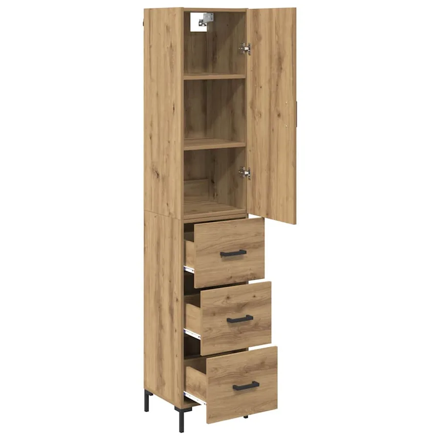 Haut Armoire Chêne artisanal 34,5 x 34 x 180 cm - 5