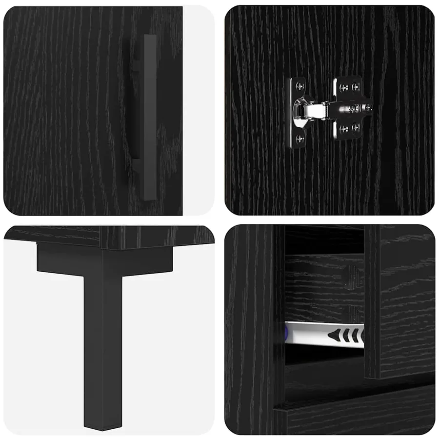 Haut Armoire Chêne noir 69,5 x 34 x 180 cm Bois d'ingénierie - 11