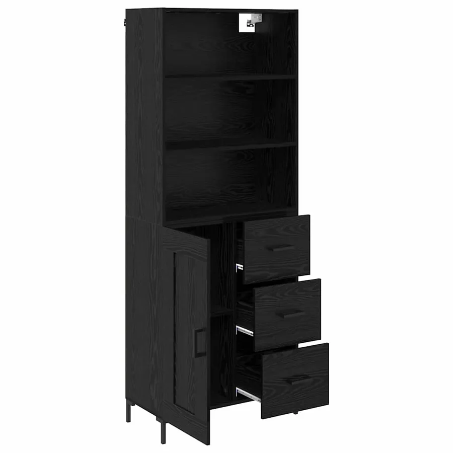 Haut Armoire Chêne noir 69,5 x 34 x 180 cm Bois d'ingénierie - 5