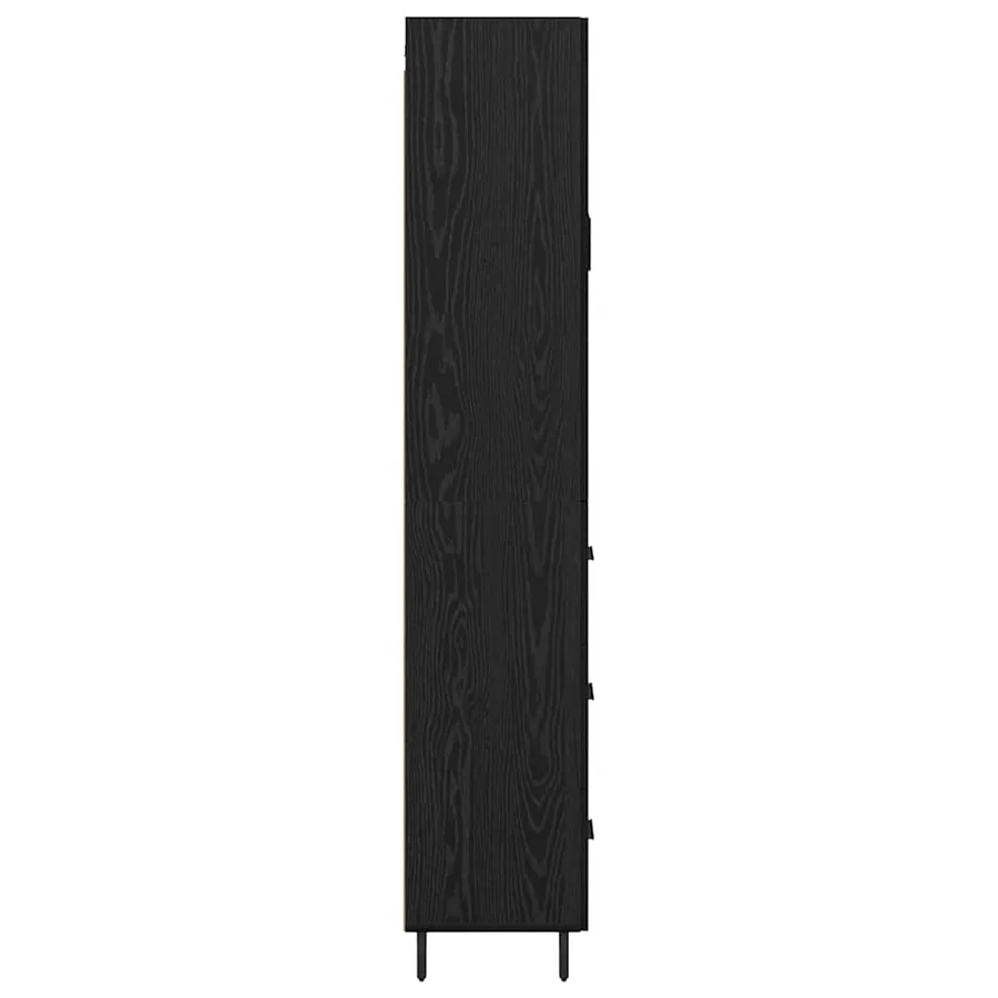 Haut Armoire avec tiroir 2 pcs Chêne noir Bois d'ingénierie - 9