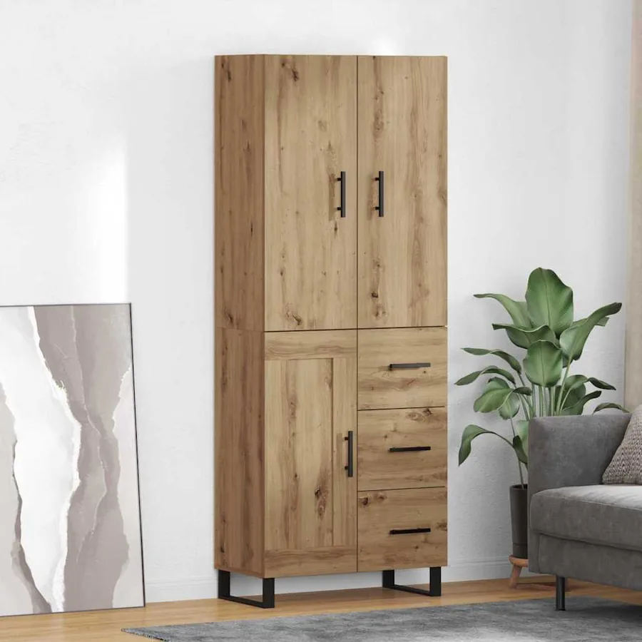 Haut Armoire 2 pcs Chêne artisanal 69,5 x 34 x 180 cm