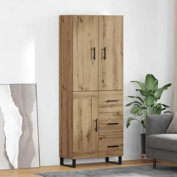 Haut Armoire 2 pcs Chêne artisanal 69,5 x 34 x 180 cm