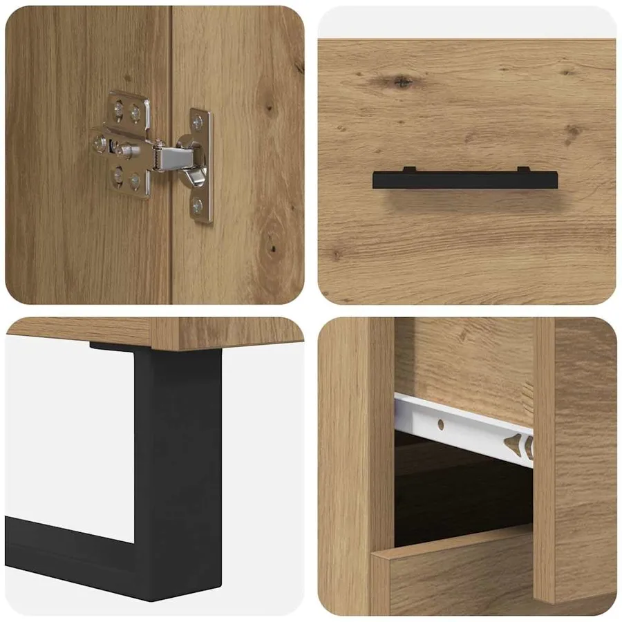 Haut Armoire 2 pcs Chêne artisanal 69,5 x 34 x 180 cm - 11