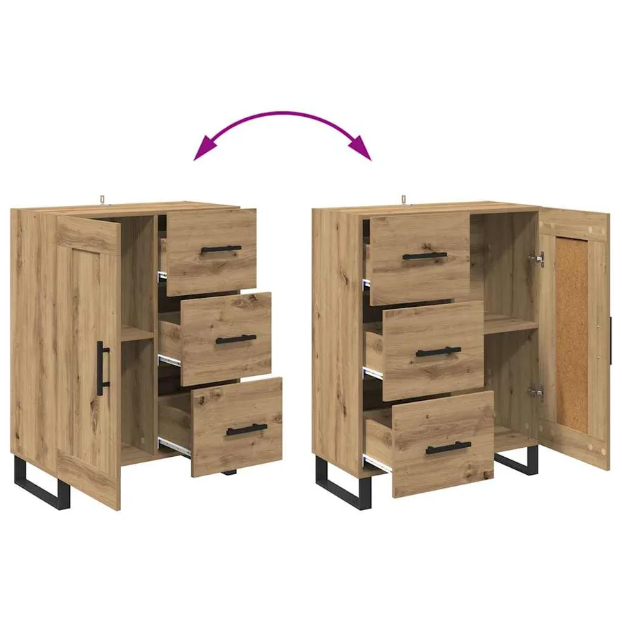 Haut Armoire 2 pcs Chêne artisanal 69,5 x 34 x 180 cm - 13