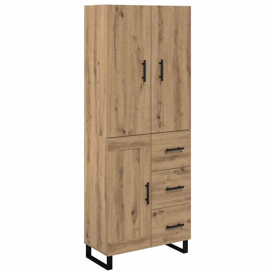Haut Armoire 2 pcs Chêne artisanal 69,5 x 34 x 180 cm - 2