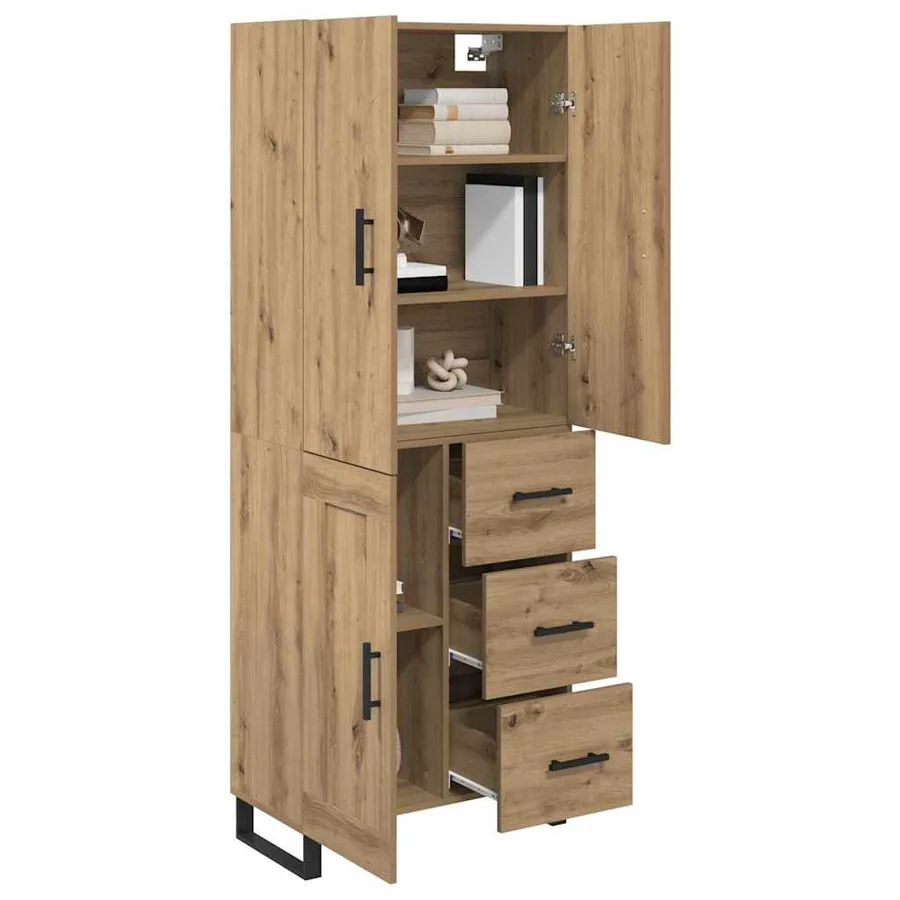 Haut Armoire 2 pcs Chêne artisanal 69,5 x 34 x 180 cm - 3