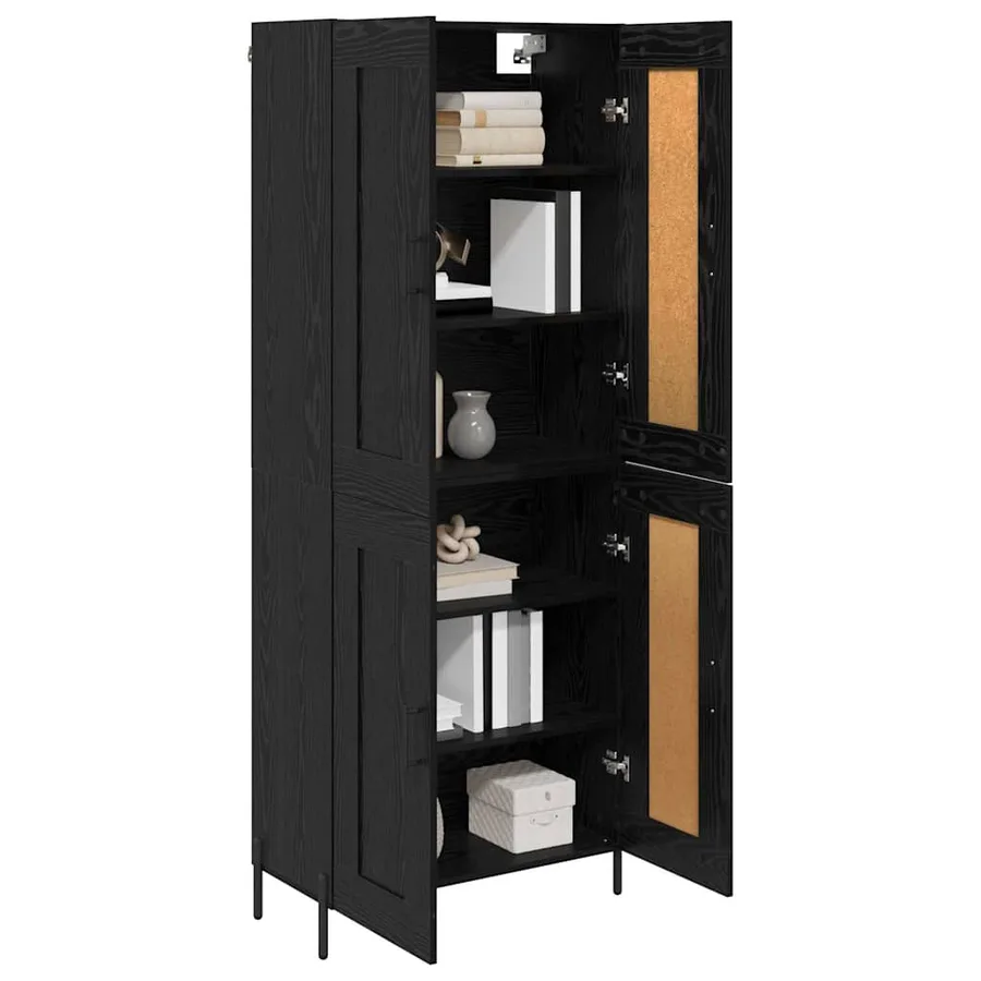 Haut Armoire 2 pcs Chêne noir Bois d'ingénierie - 3