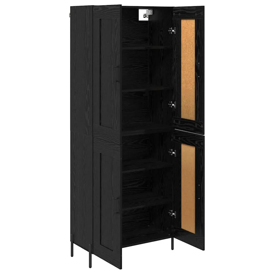 Haut Armoire 2 pcs Chêne noir Bois d'ingénierie - 5