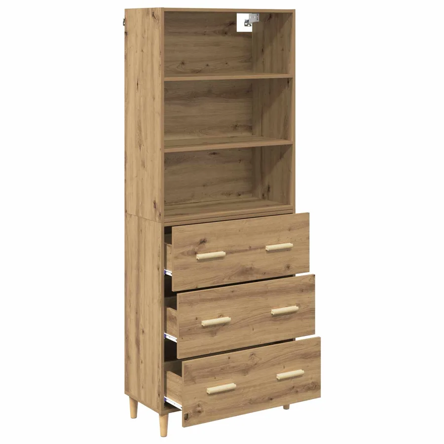 Haut Armoire Chêne artisanal 69,5 x 32,5 x 180 cm - 5