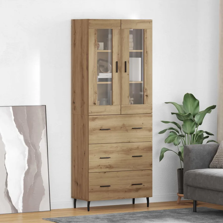 Haut Armoire 2 pcs Chêne artisanal 69,5 x 34 x 180 cm