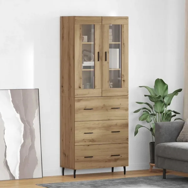 Haut Armoire 2 pcs Chêne artisanal 69,5 x 34 x 180 cm