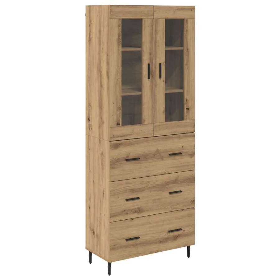Haut Armoire 2 pcs Chêne artisanal 69,5 x 34 x 180 cm - 2