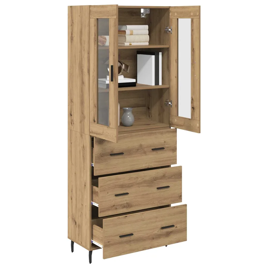 Haut Armoire 2 pcs Chêne artisanal 69,5 x 34 x 180 cm - 3