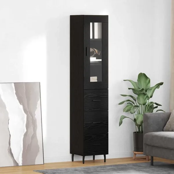 Haut Armoire Chêne noir 34,5 x 34 x 180 cm Bois d'ingénierie