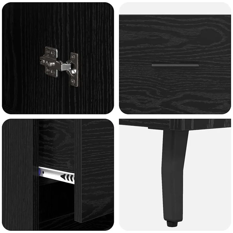 Haut Armoire Chêne noir 34,5 x 34 x 180 cm Bois d'ingénierie - 11