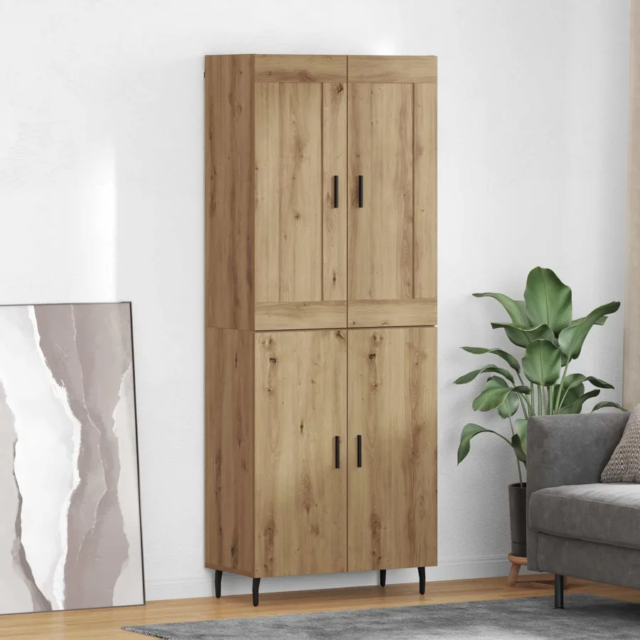 Haut Armoire 2 pcs Chêne artisanal 69,5 x 34 x 180 cm