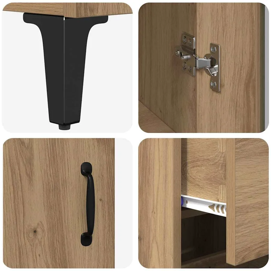 Haut Armoire Chêne artisanal 69,5 x 34 x 180 cm - 11