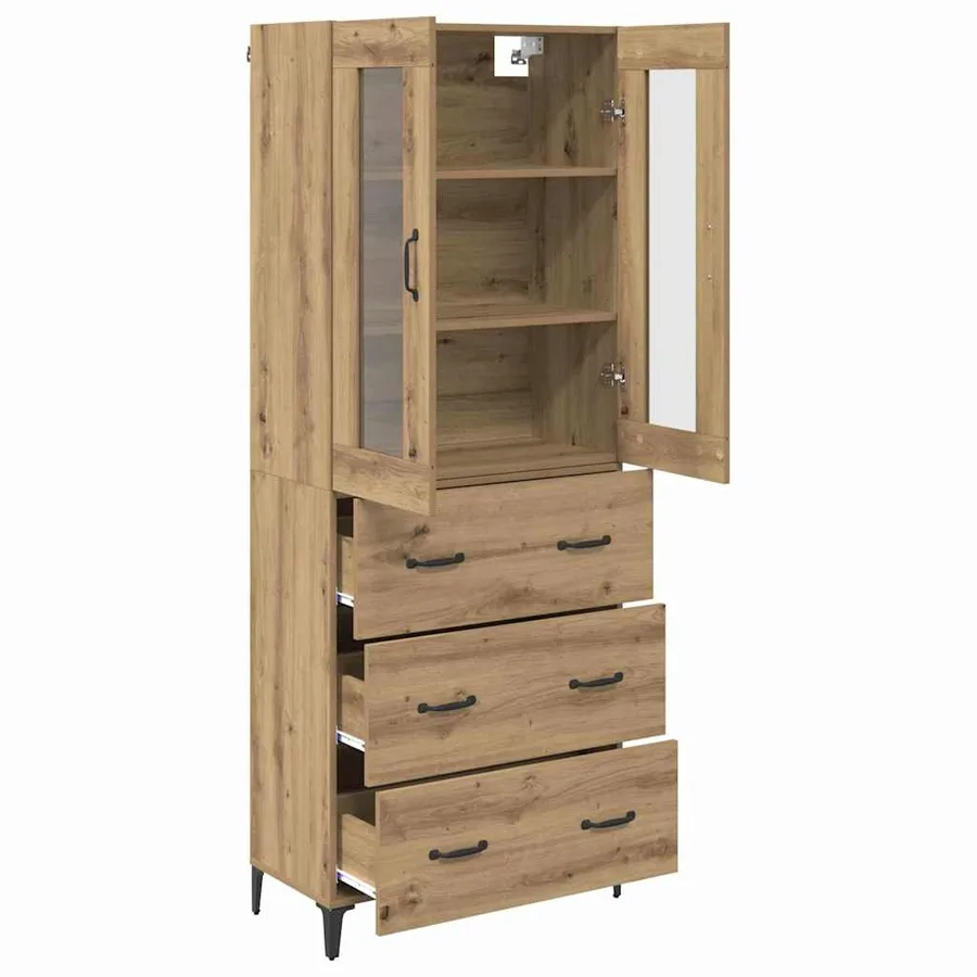 Haut Armoire Chêne artisanal 69,5 x 34 x 180 cm - 5