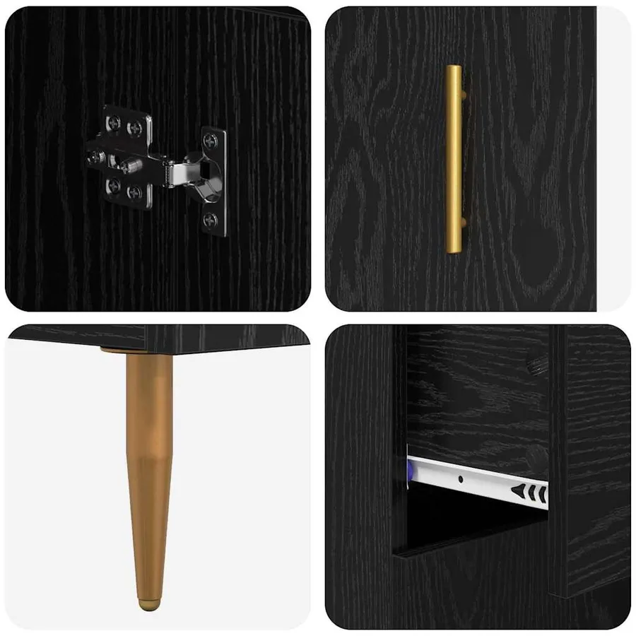 Haut Armoire Chêne noir 69,5 x 34 x 180 cm Bois d'ingénierie - 11