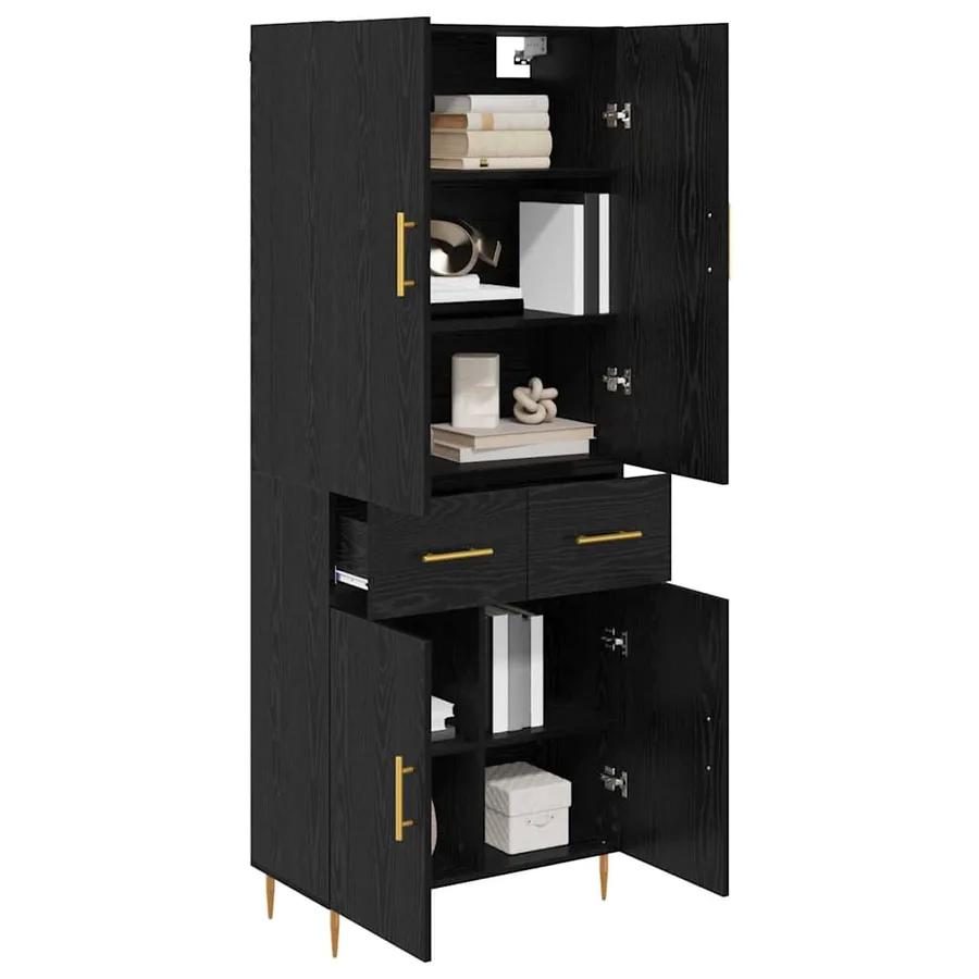 Haut Armoire Chêne noir 69,5 x 34 x 180 cm Bois d'ingénierie - 3