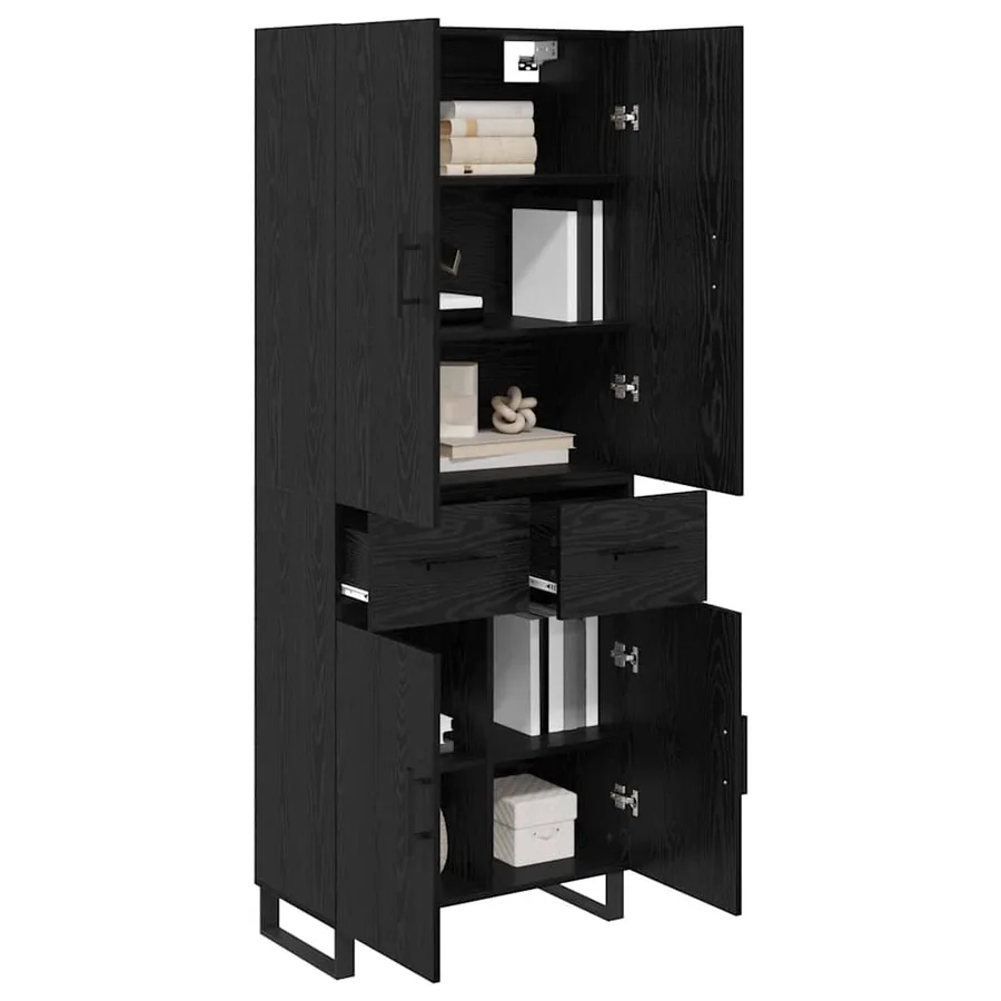 Haut Armoire avec tiroir 2 pcs Chêne noir 69,5 x 34 x 180 cm - 3
