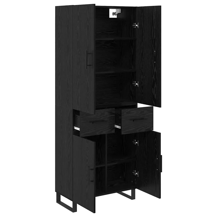 Haut Armoire avec tiroir 2 pcs Chêne noir 69,5 x 34 x 180 cm - 5