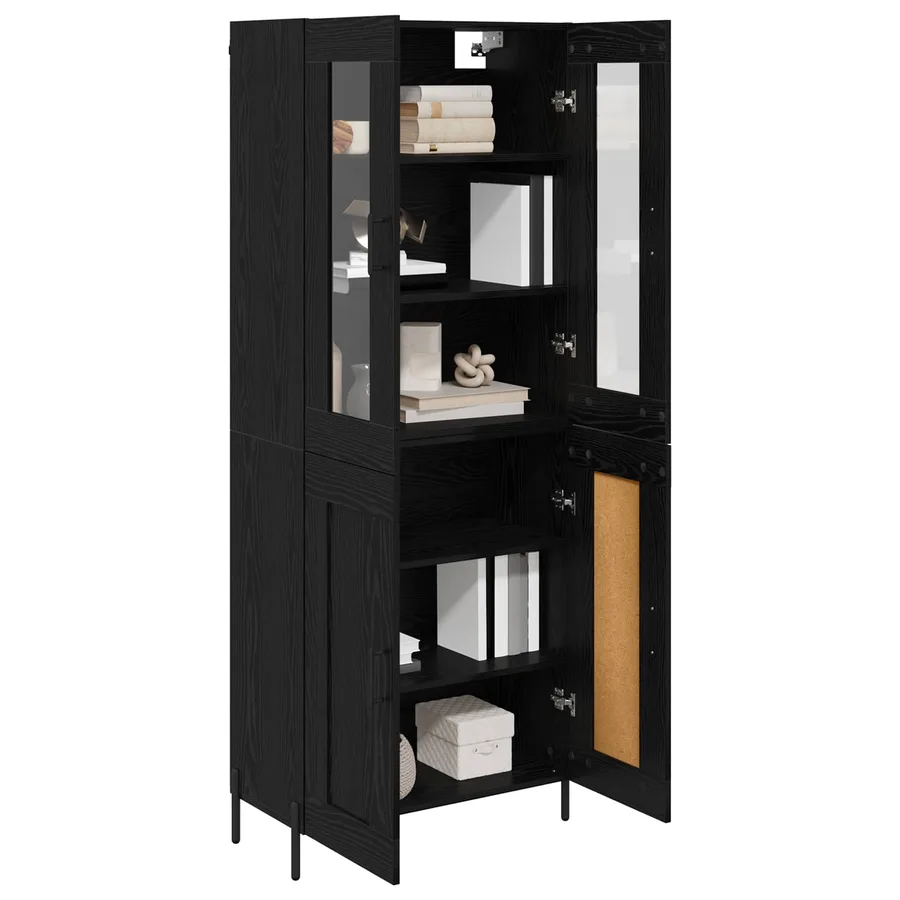 Haut Armoire Chêne noir 69,5 x 34 x 180 cm Bois d'ingénierie - 3