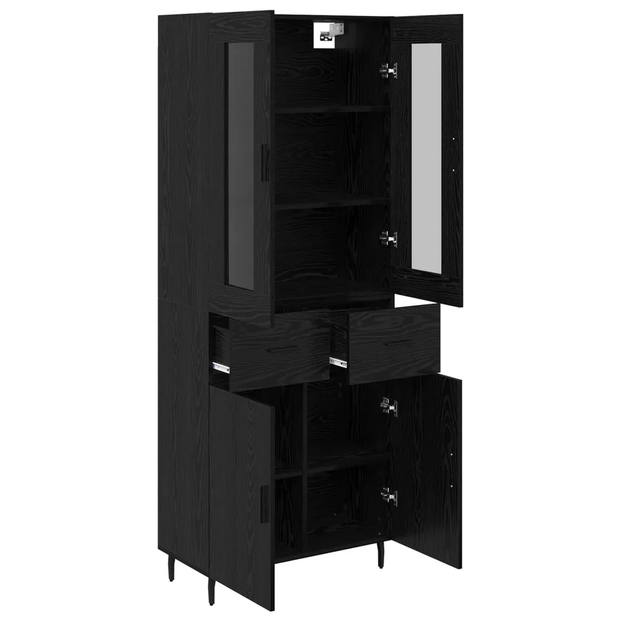 Haut Armoire avec tiroir 2 pcs Chêne noir Bois d'ingénierie - 5
