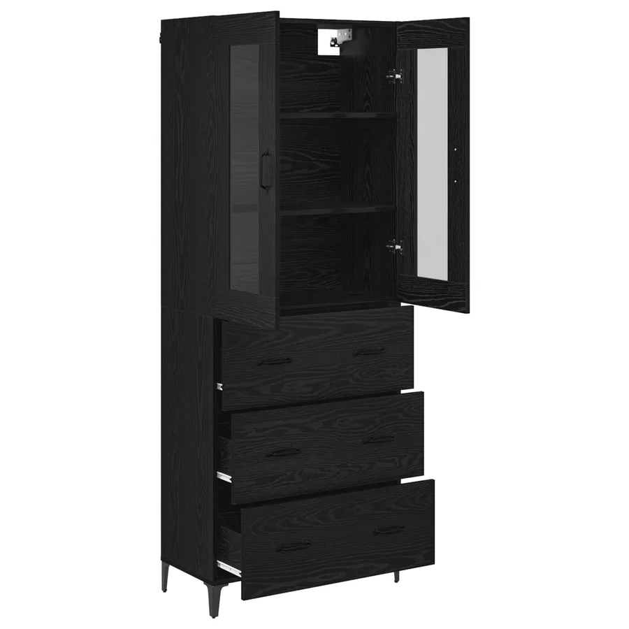 Haut Armoire Chêne noir 69,5 x 34 x 180 cm Bois d'ingénierie - 5