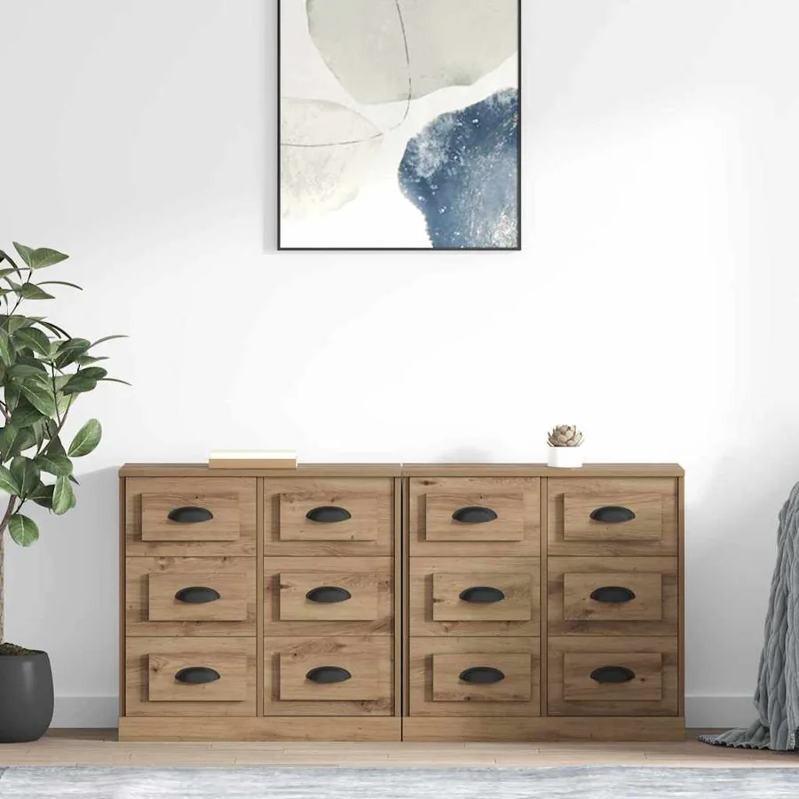 Buffets 2 pcs Chêne artisanal 70 x 35,5 x 67,5 cm