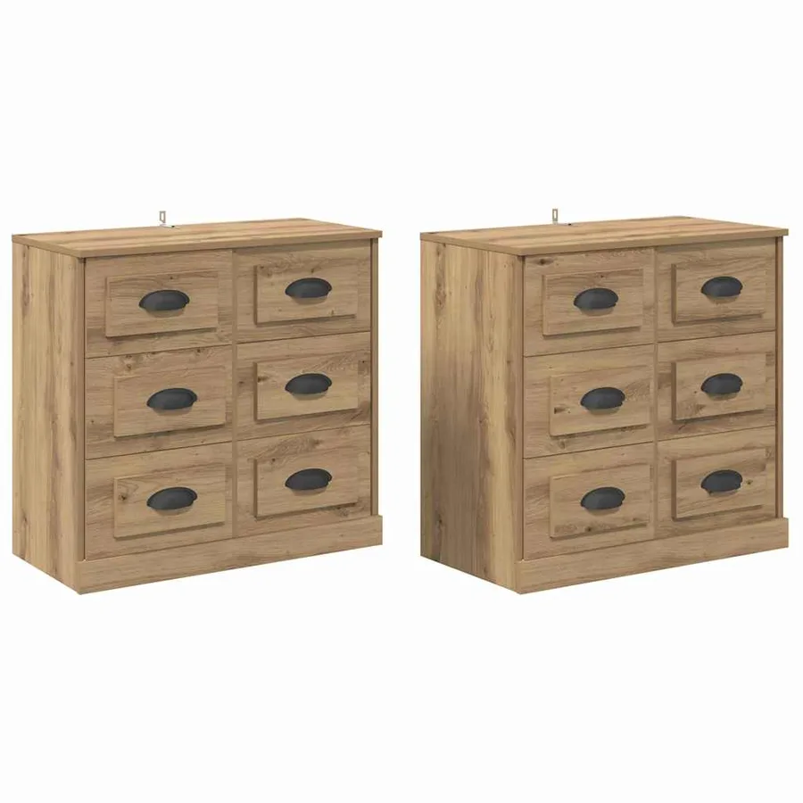 Buffets 2 pcs Chêne artisanal 70 x 35,5 x 67,5 cm - 2