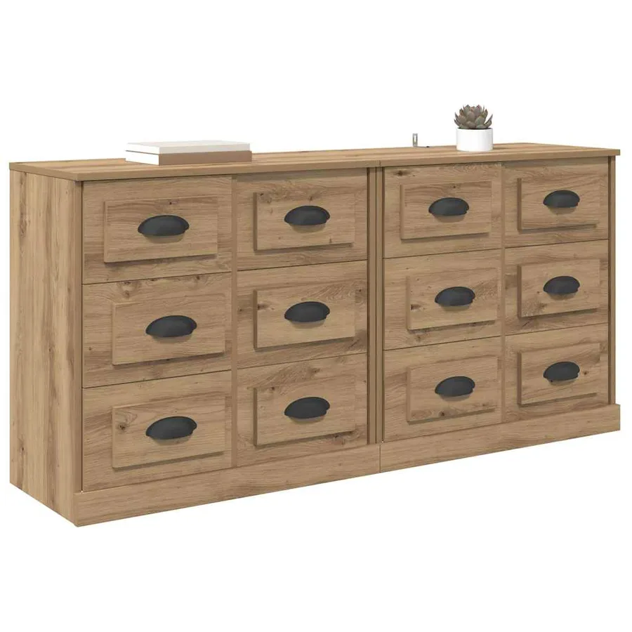 Buffets 2 pcs Chêne artisanal 70 x 35,5 x 67,5 cm - 3
