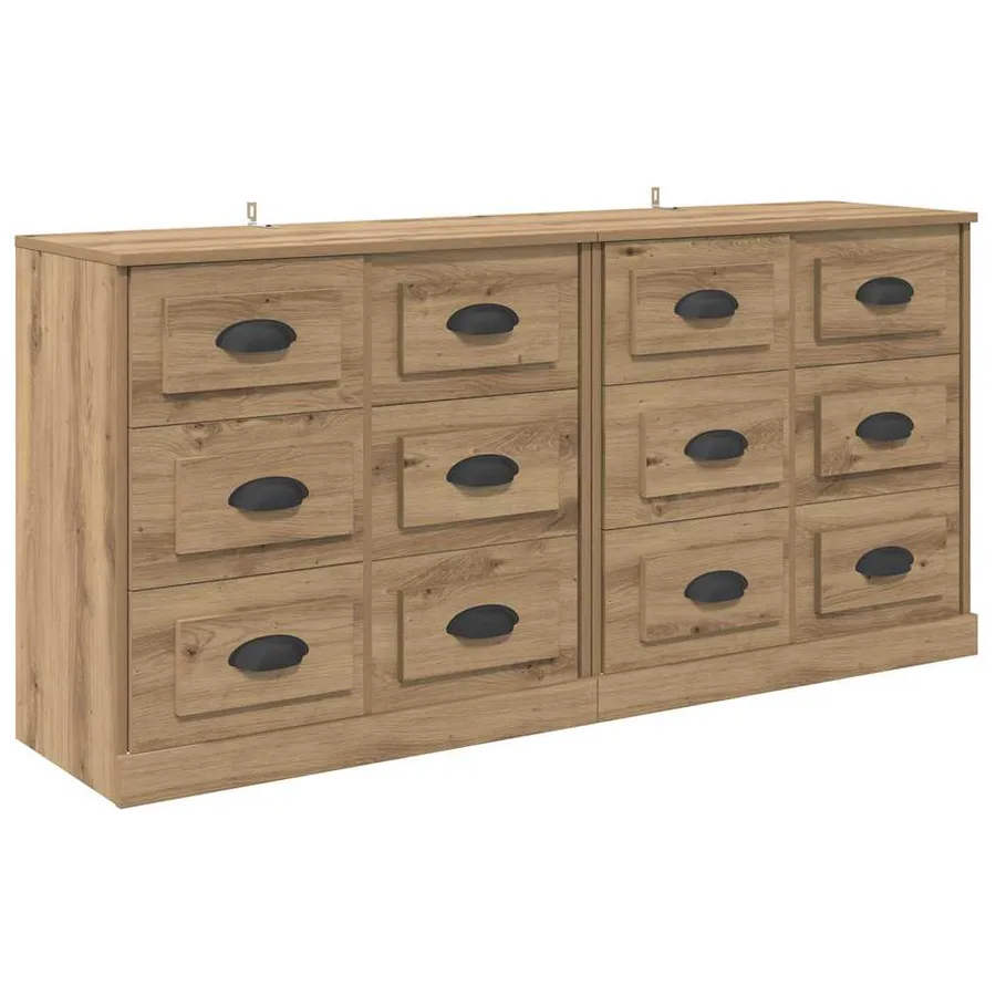 Buffets 2 pcs Chêne artisanal 70 x 35,5 x 67,5 cm - 5