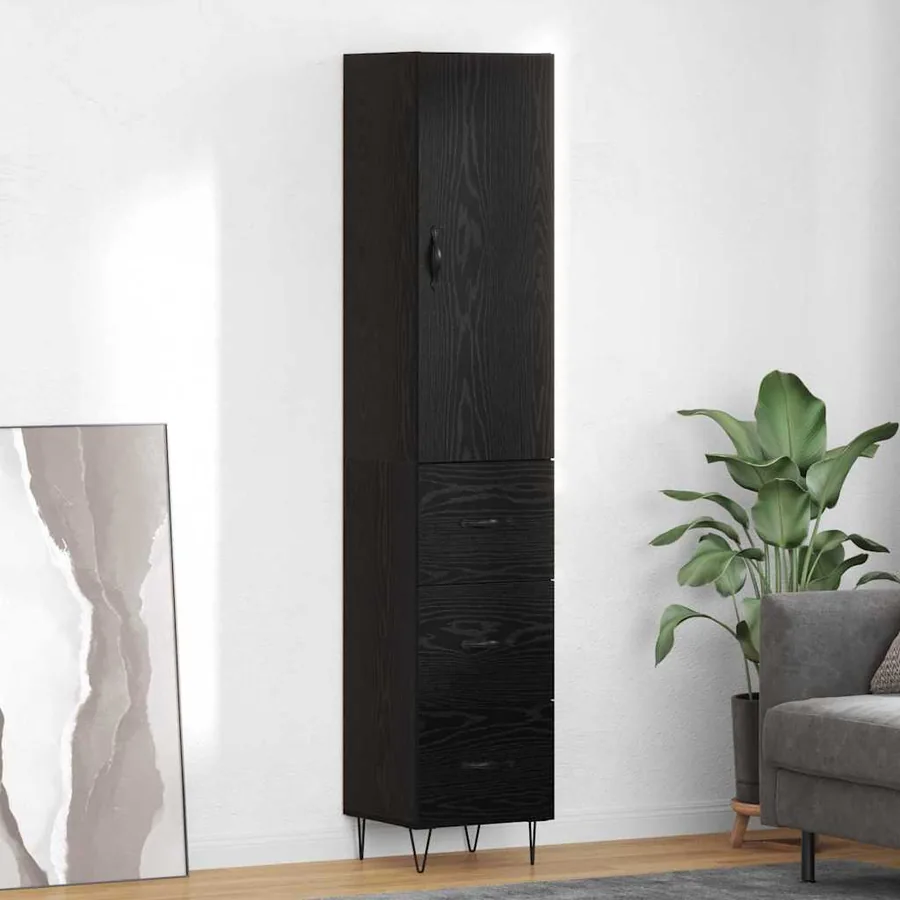 Haut Armoire Chêne noir 34,5 x 34 x 90 cm Bois d'ingénierie