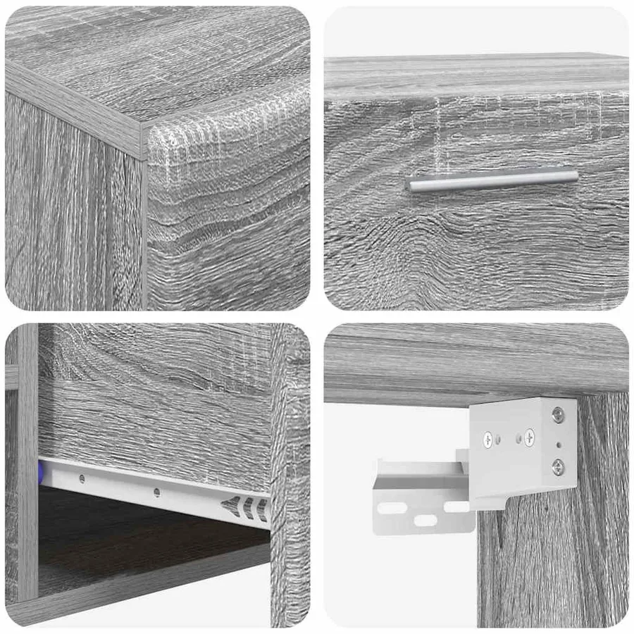 Ensemble meuble TV FLORIN 3 pcs Gris Sonoma Bois d'ingénierie - 10