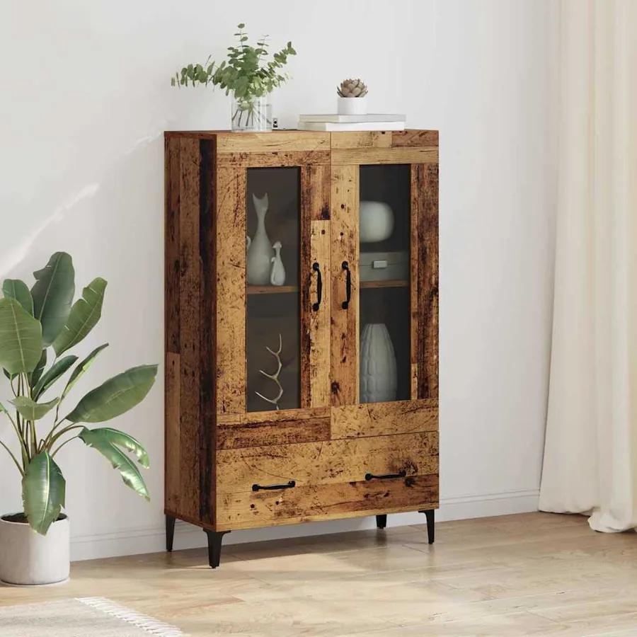 Haut Armoire avec tiroir Bois Ancien 70 x 31 x 115 cm