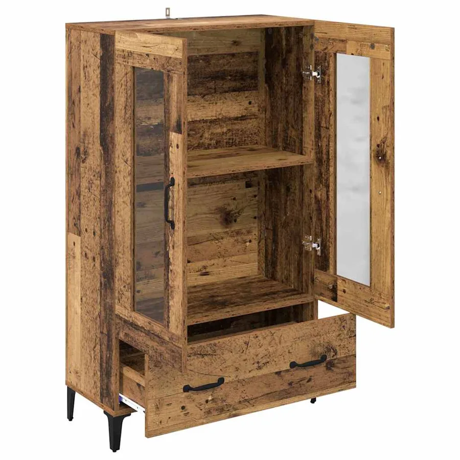 Haut Armoire avec tiroir Bois Ancien 70 x 31 x 115 cm - 5