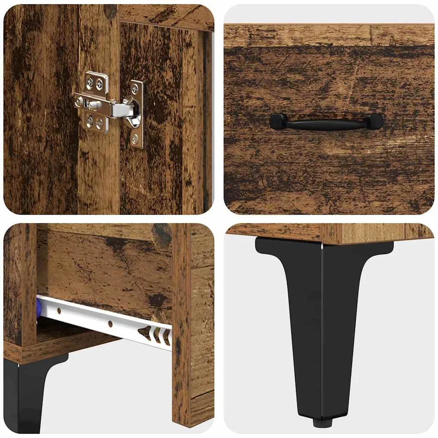Haut Armoire avec tiroir Bois Ancien 70 x 31 x 115 cm - 9