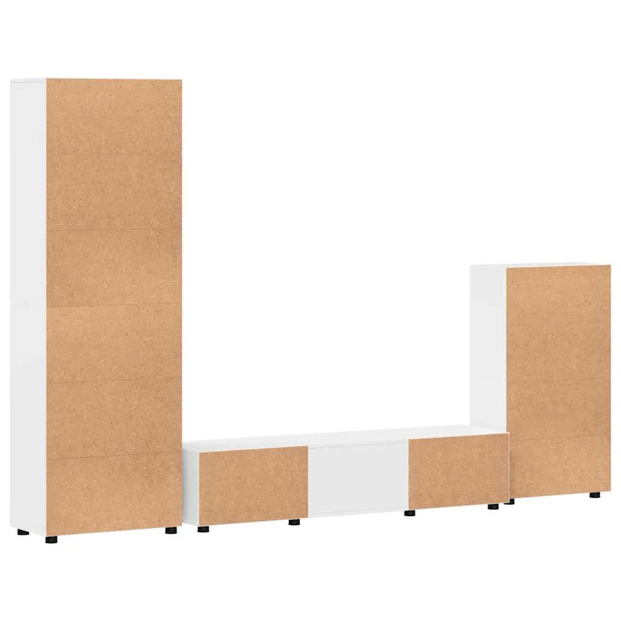 Ensemble meuble TV avec tiroir FLORIN 3 pcs Blanc brillant - 10