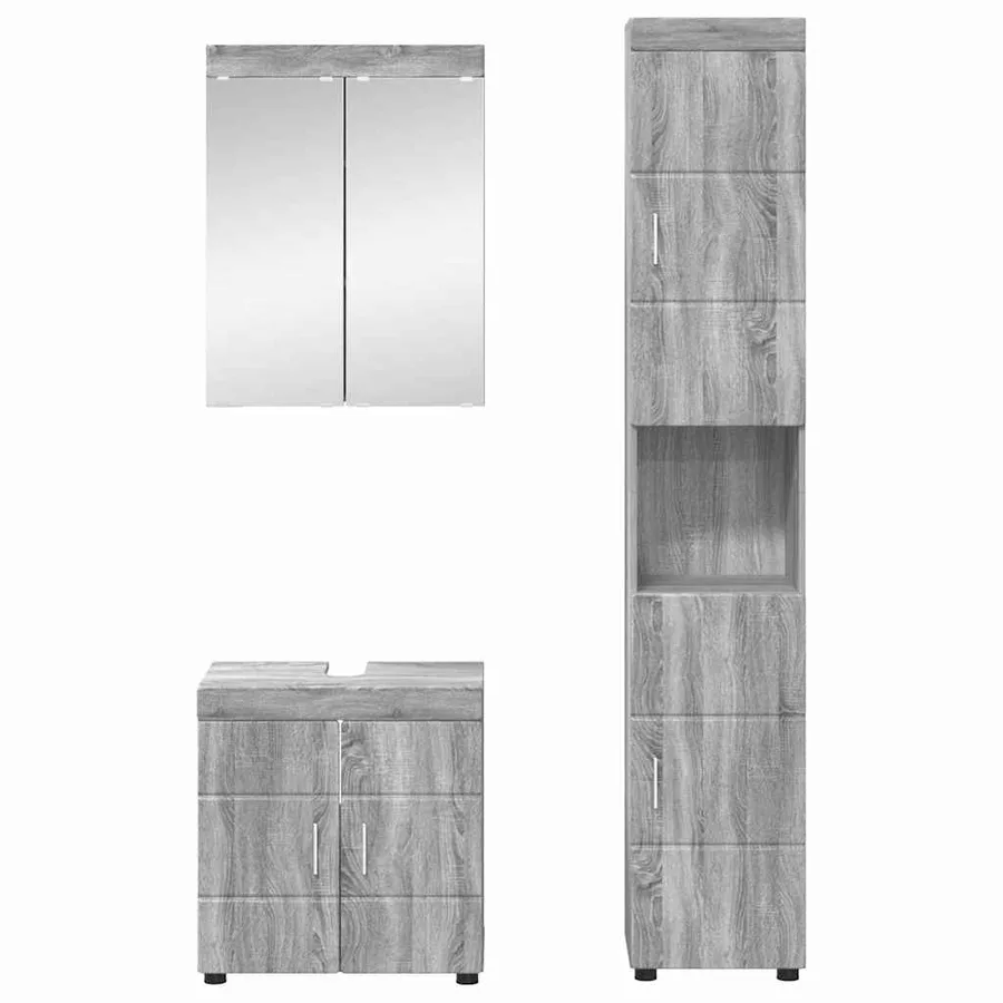 Ensemble de mobilier de salle de bain TULUM 3 pcs Gris Sonoma - 3