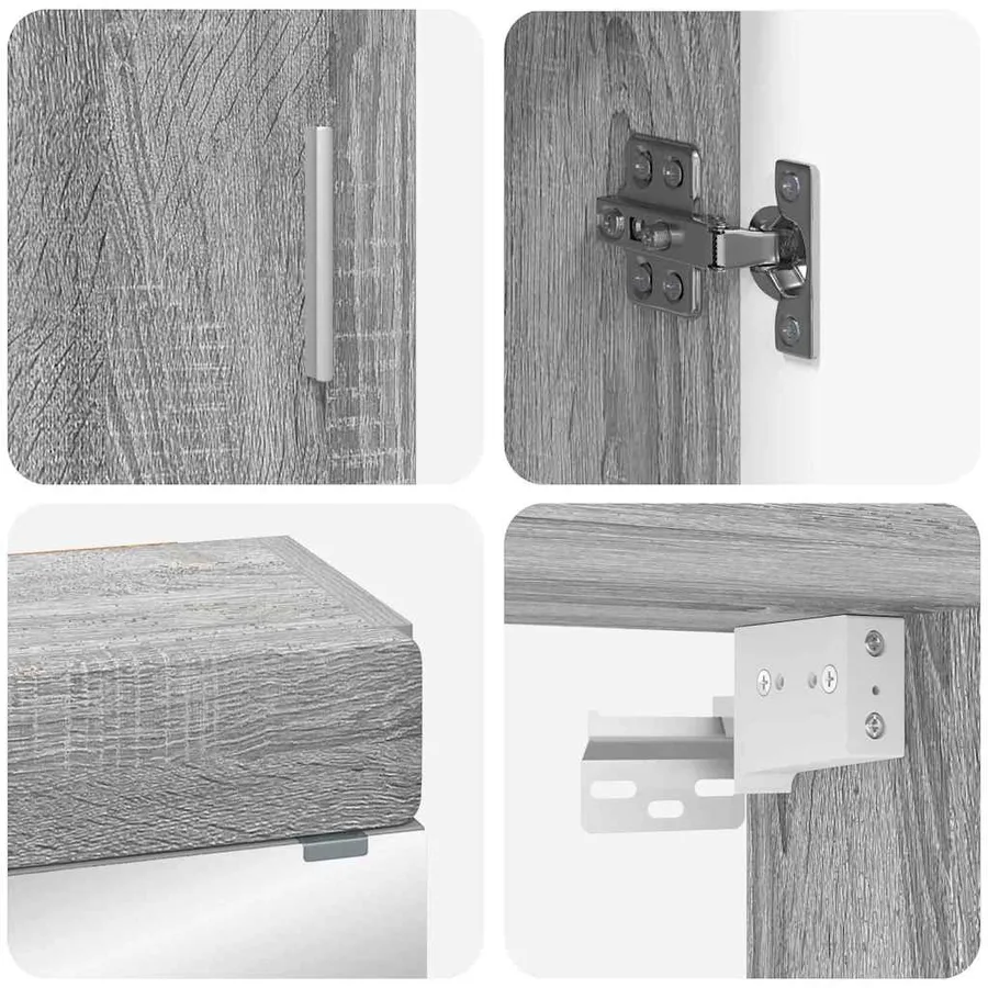 Ensemble de mobilier de salle de bain TULUM 3 pcs Gris Sonoma - 4
