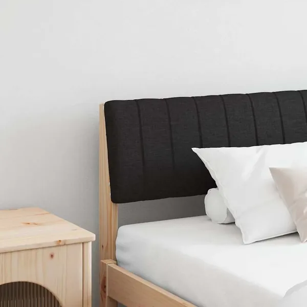 Tête de lit capitonnée Noir 200 cm Pin massif