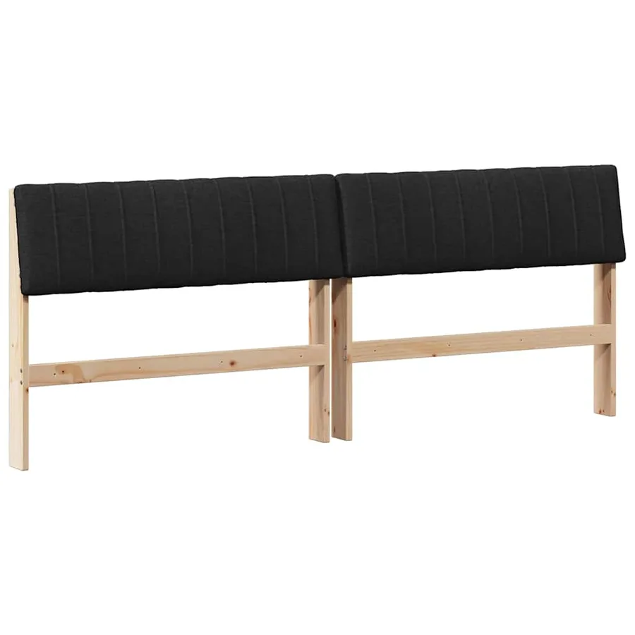 Tête de lit capitonnée Noir 200 cm Pin massif - 2