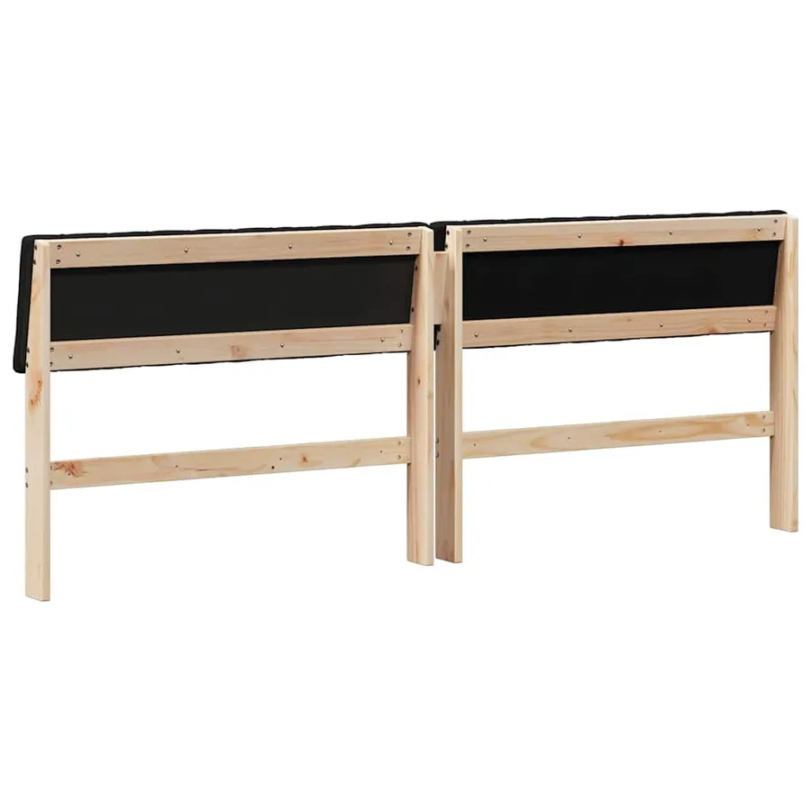 Tête de lit capitonnée Noir 200 cm Pin massif - 6
