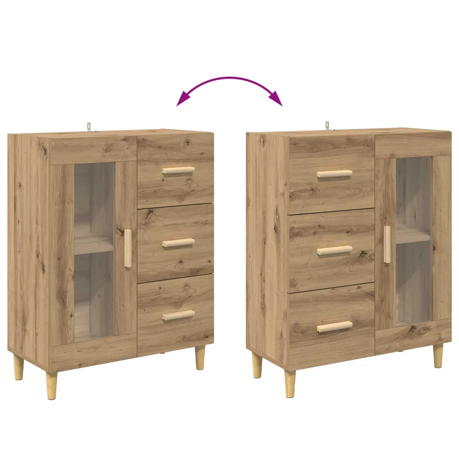 Buffet Chêne artisanal 69,5 x 34 x 90 cm Bois d'ingénierie - 10