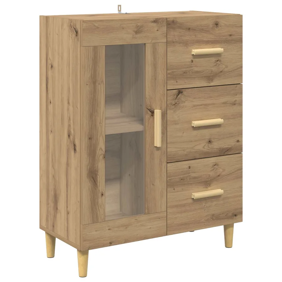 Buffet Chêne artisanal 69,5 x 34 x 90 cm Bois d'ingénierie - 2